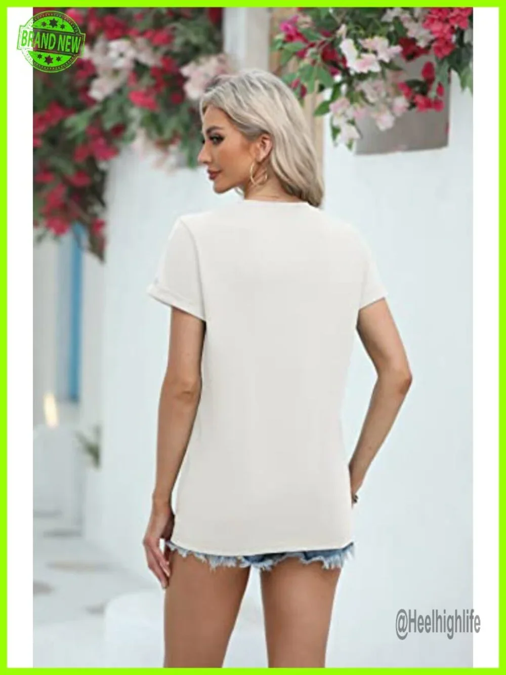 Dandelion Print Graphic Short Sleeve Summer Tee Top Casual T-Shirt